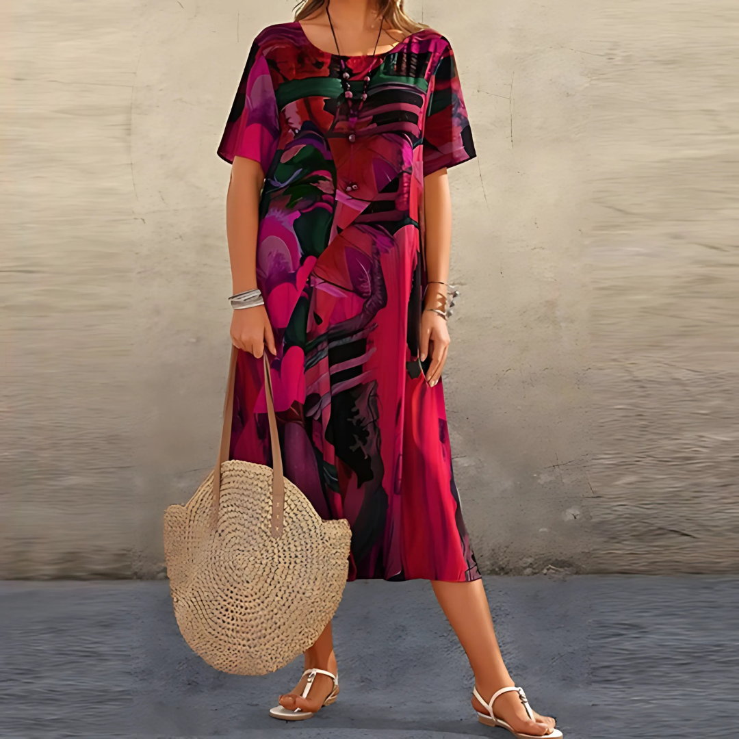 Robe Fleurie Femme | Imprimé Abstrait Intégral & Coupe Fluide