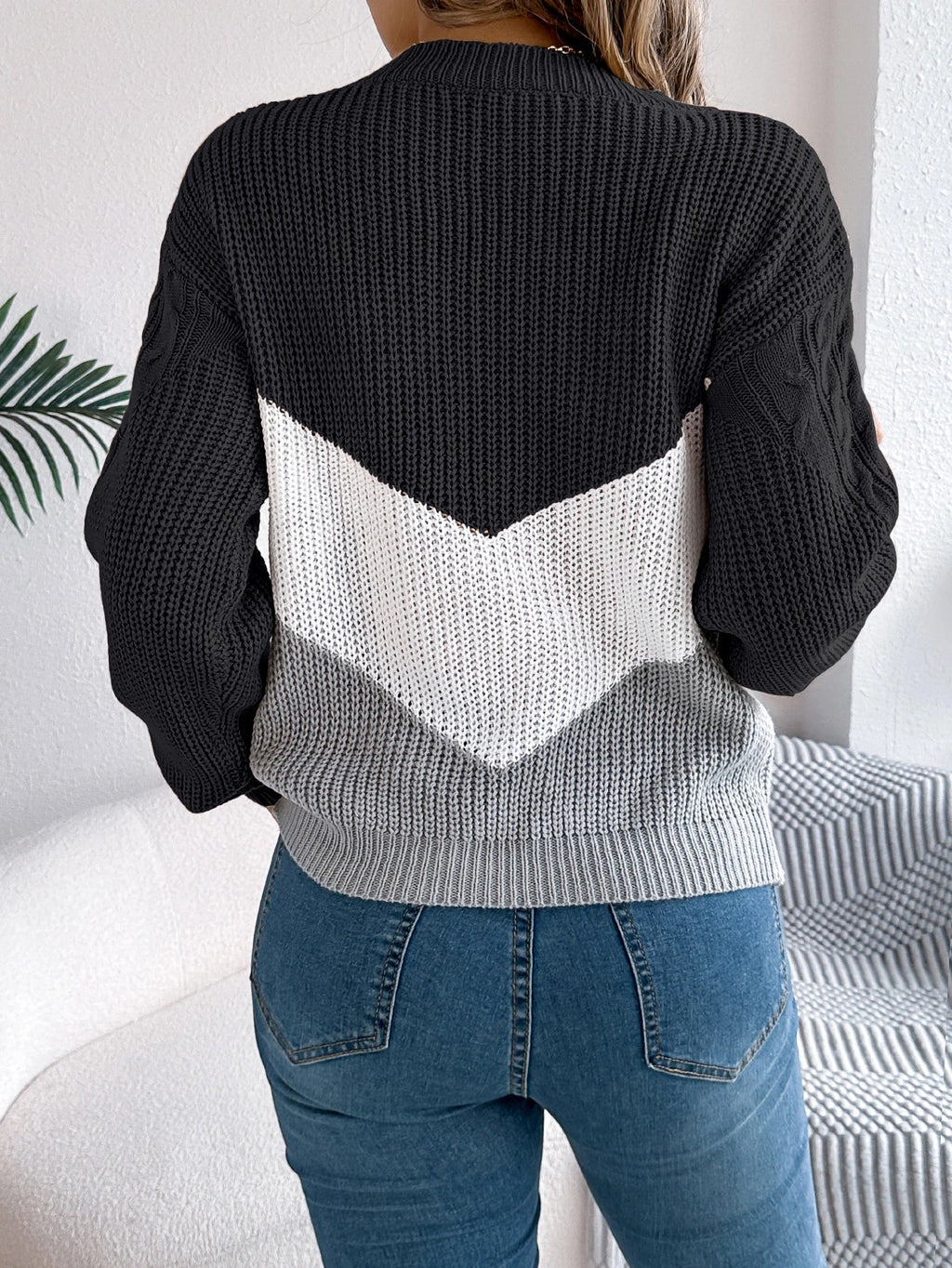 Angelika | Pull en tricot Chevron confortable et stylé