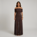 Margaret - Robe longue fluide en mousseline sans bretelles