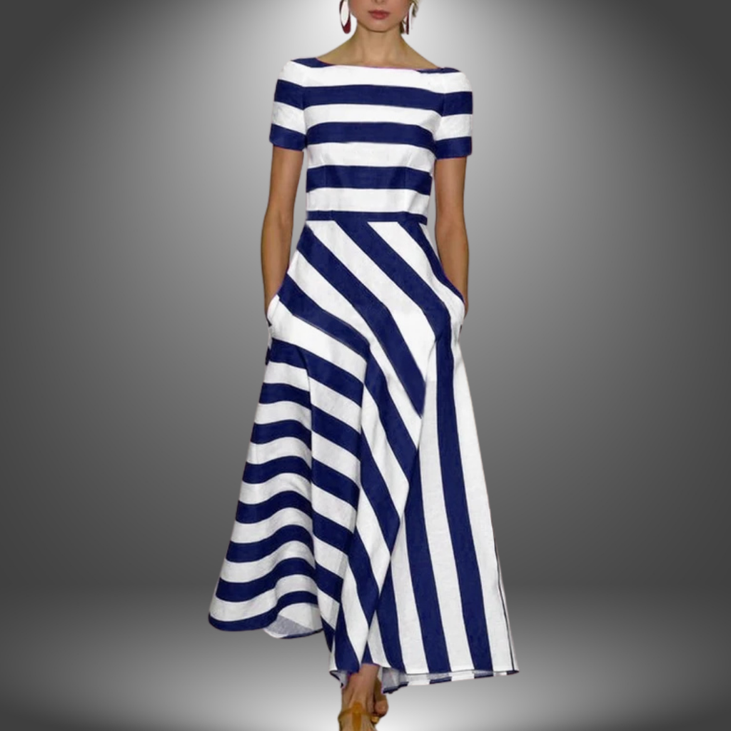 Robe Maxi Femme | Imprimé Rayé & Élégante Silhouette A