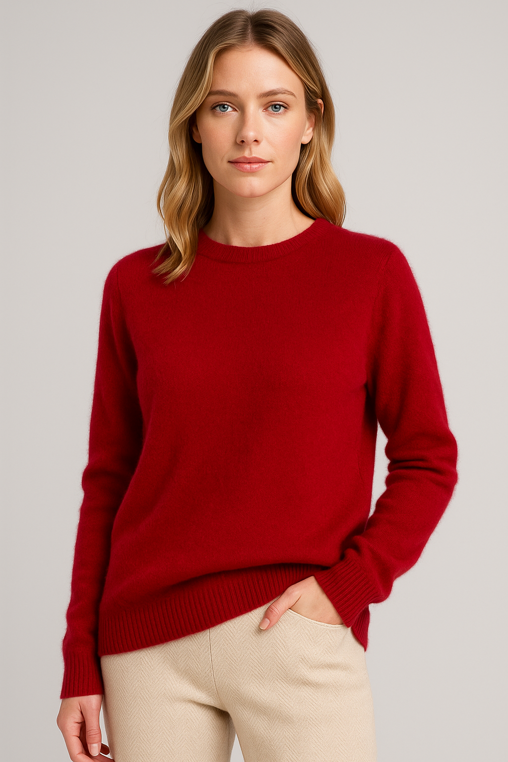 Pull en Cachemire Femme – Col Rond et Coupe Ample au Style Intemporel