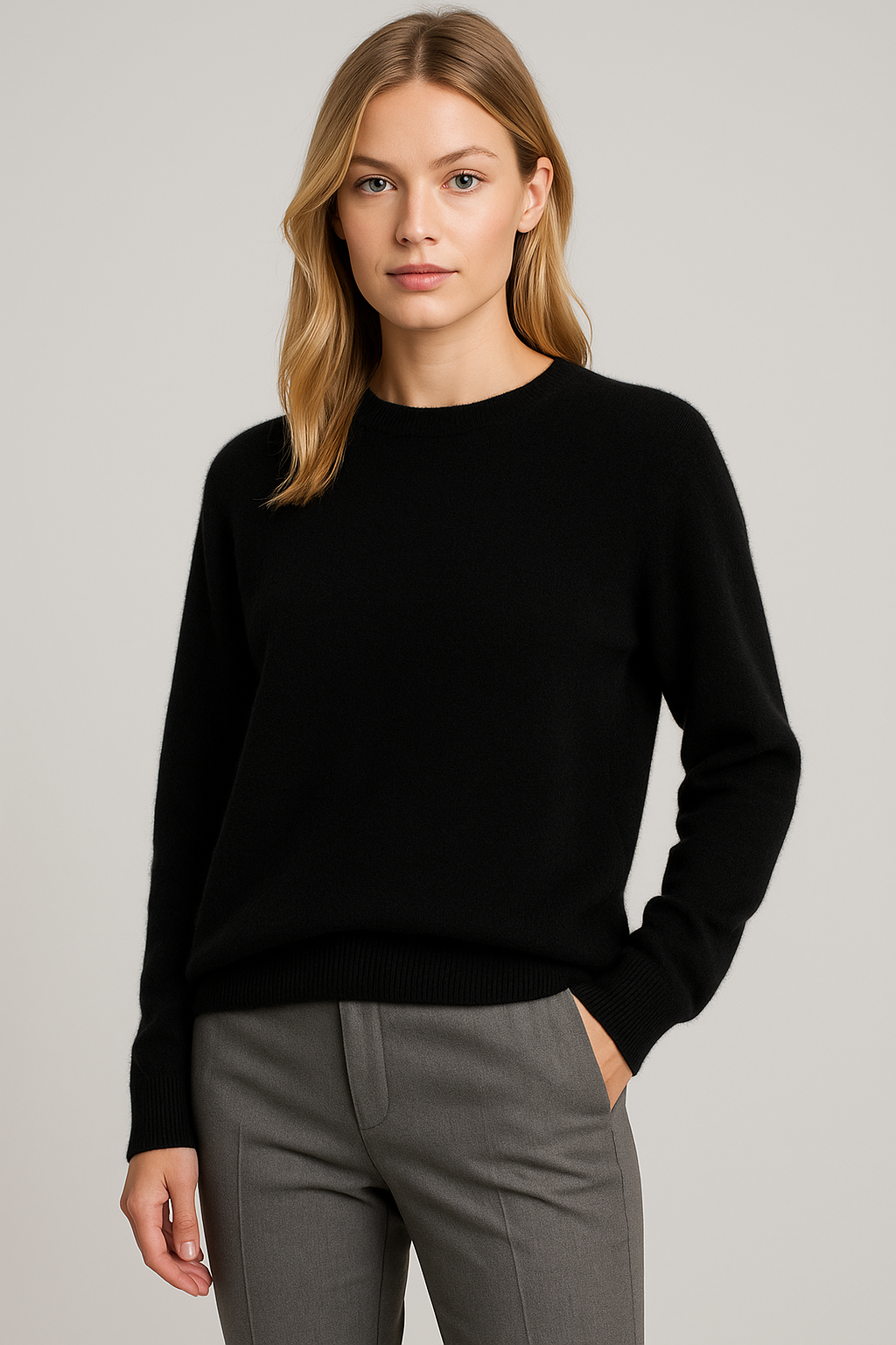 Pull en Cachemire Femme – Col Rond et Coupe Ample au Style Intemporel