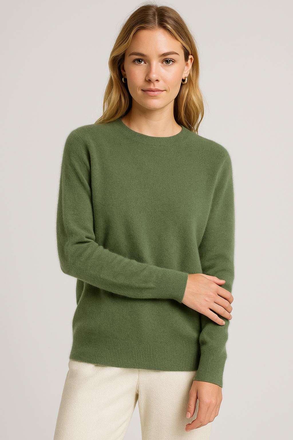 Pull en Cachemire Femme – Col Rond et Coupe Ample au Style Intemporel