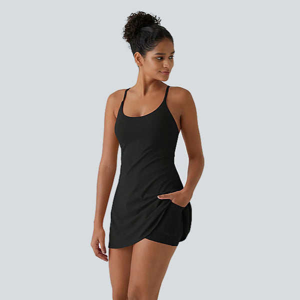 Tarvella | Robe de tennis dos nu avec poches latérales