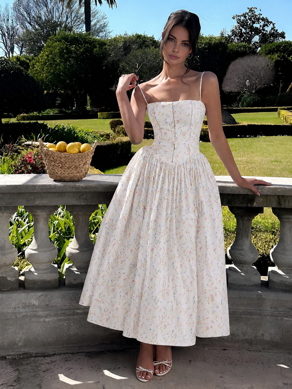 Gabriella | Robe Mi-Longue Élégante Avec Corset Pour Invité De Mariage Femme