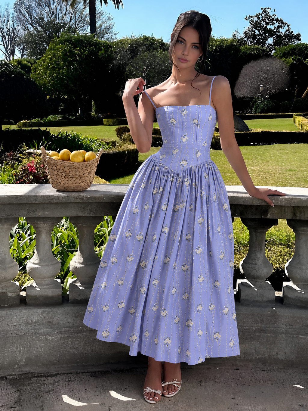 Gabriella | Robe Mi-Longue Élégante Avec Corset Pour Invité De Mariage Femme