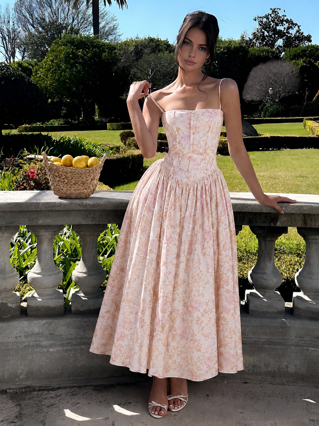 Gabriella | Robe Mi-Longue Élégante Avec Corset Pour Invité De Mariage Femme