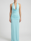 Robe Maxi Dos Nu à Col Halter avec Détail en Anneau