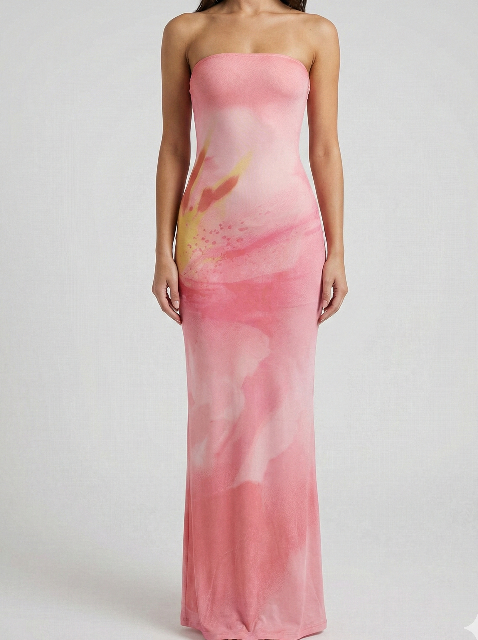 Robe Maxi Imprimée Sans Bretelles – Robe Élégante d'Été pour Femmes