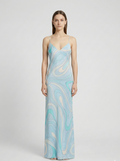 Robe Maxi à Fente Imprimée – Robe de Soirée Élégante pour Femmes