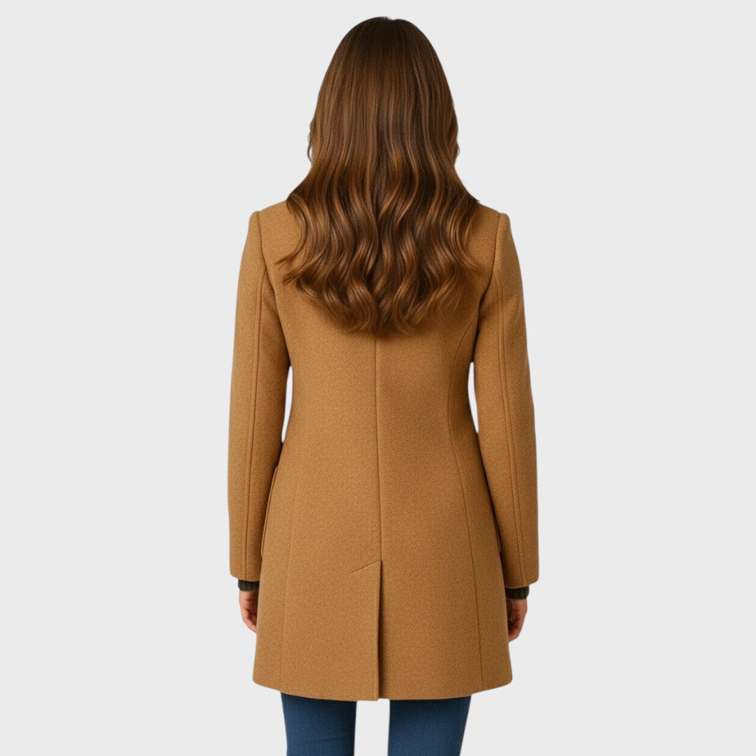 Manteau en Laine Femme – Coupe Ajustée et Col Élégant