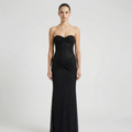 Robe Maxi Shimmer Sans Bretelles – Robe de Soirée Drapée Élégante pour Femmes