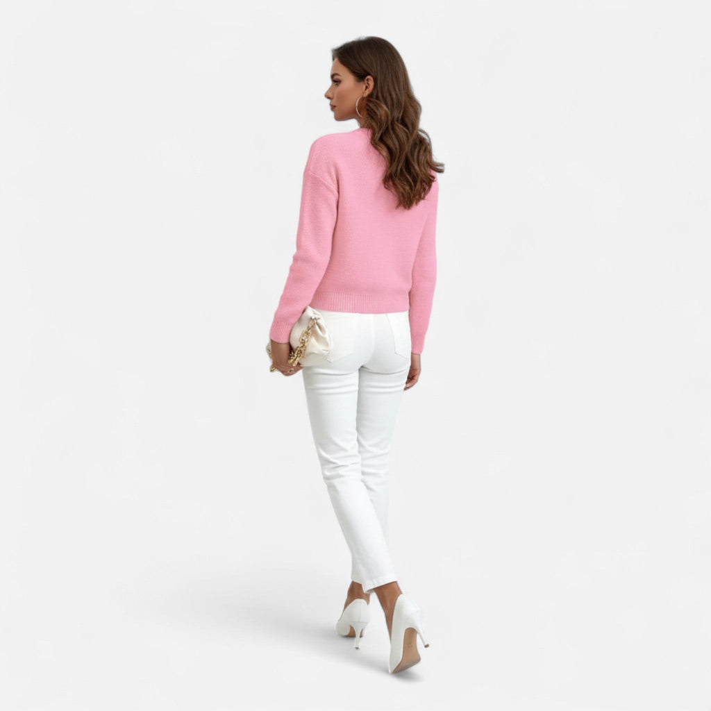 Pull en Coton et Acrylique Femme – Maille Épaisse et Col Rond Intemporel