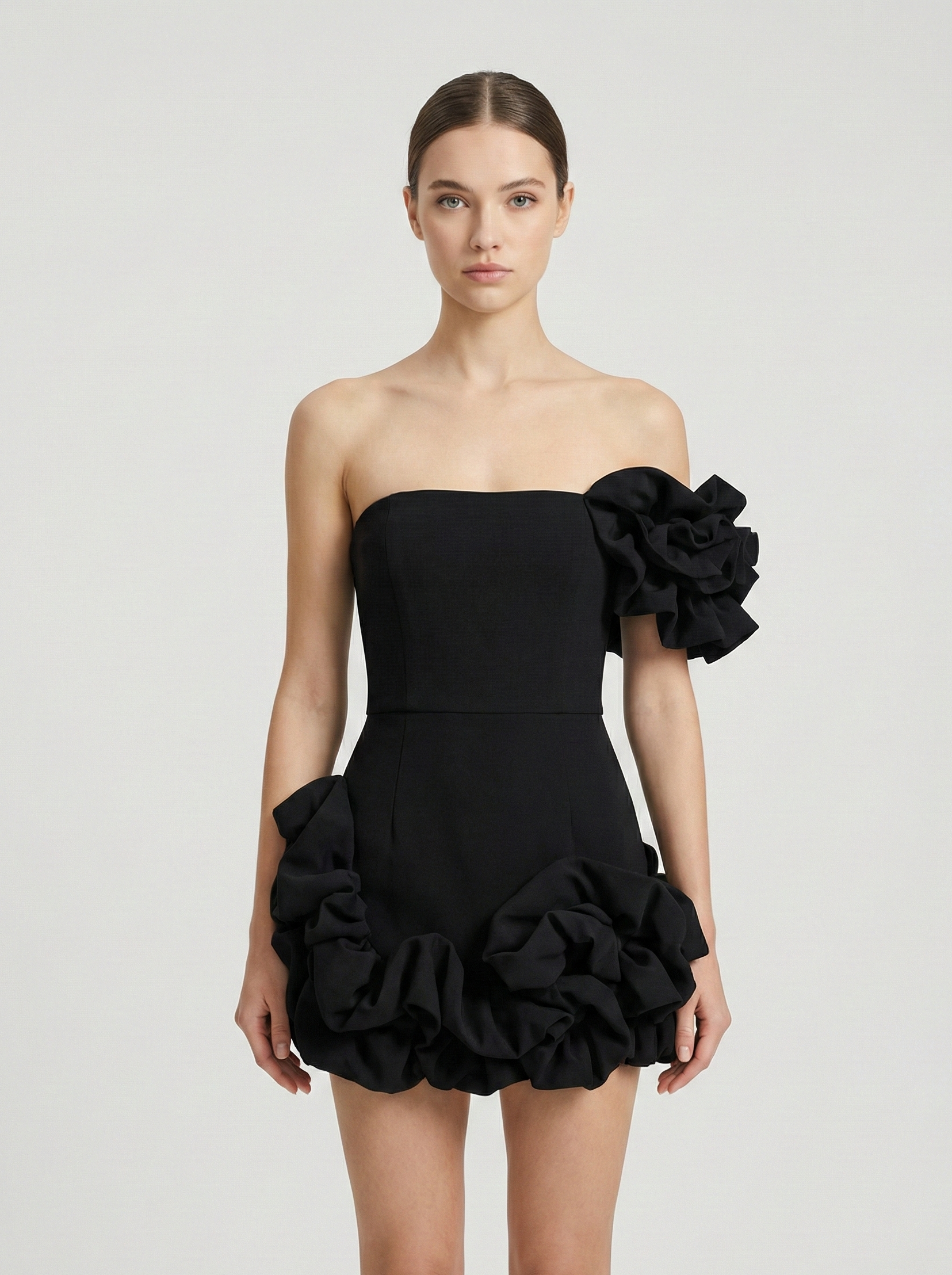 Robe Mini Une Épaule – Robe Sculptée pour Occasions Spéciales pour Femmes