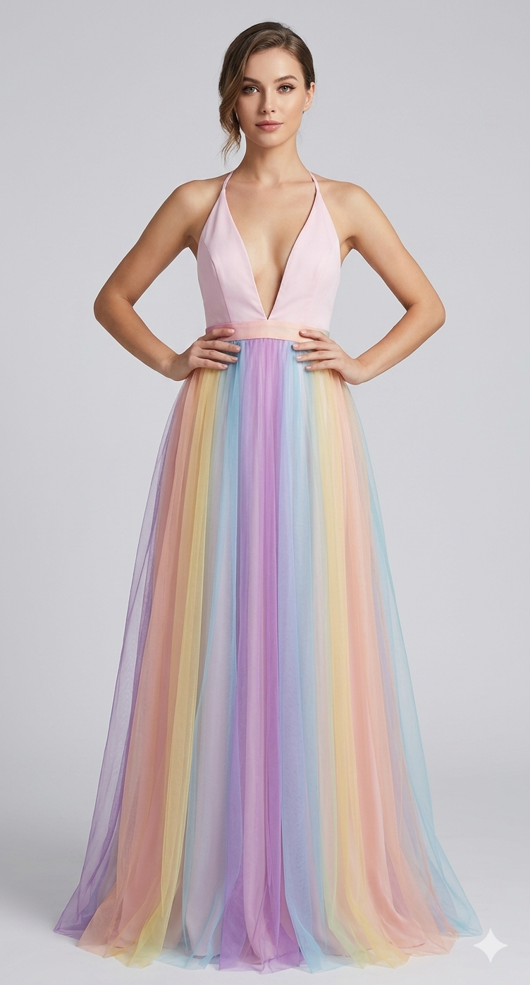 Robe maxi à décolleté en V pour femmes