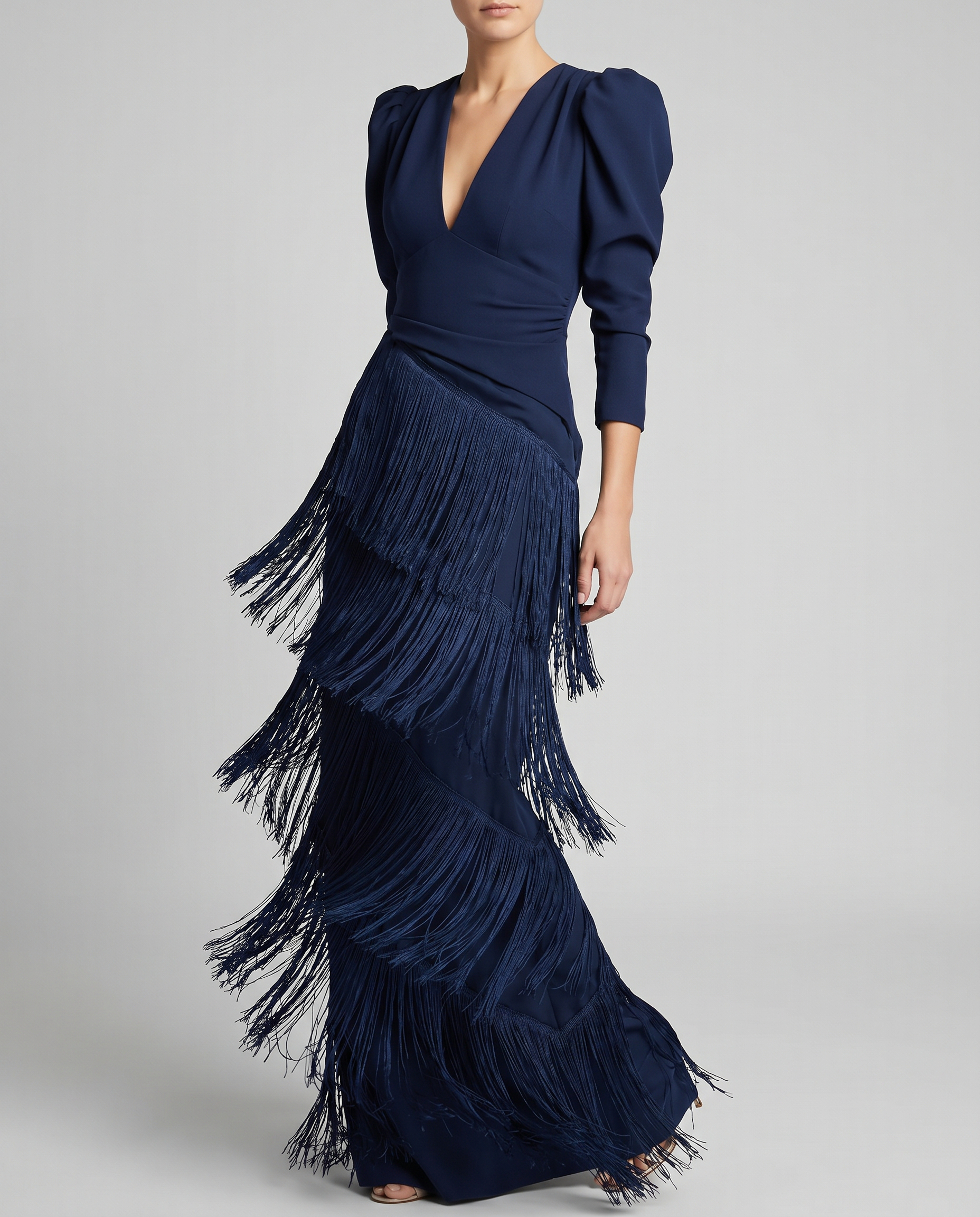 Robe Maxi Détail Frangé – Robe Élégante pour Occasions Spéciales pour Femmes