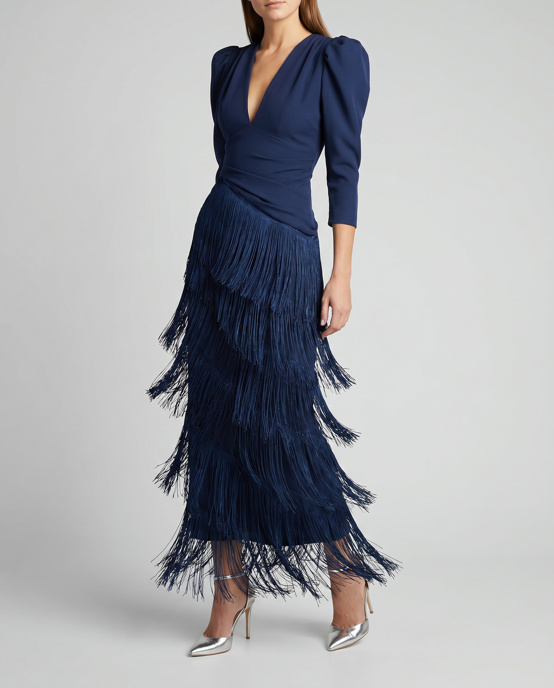 Robe Maxi Détail Frangé – Robe Élégante pour Occasions Spéciales pour Femmes