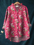 Luna | Blouse en lin moderne et confortable avec motif floral