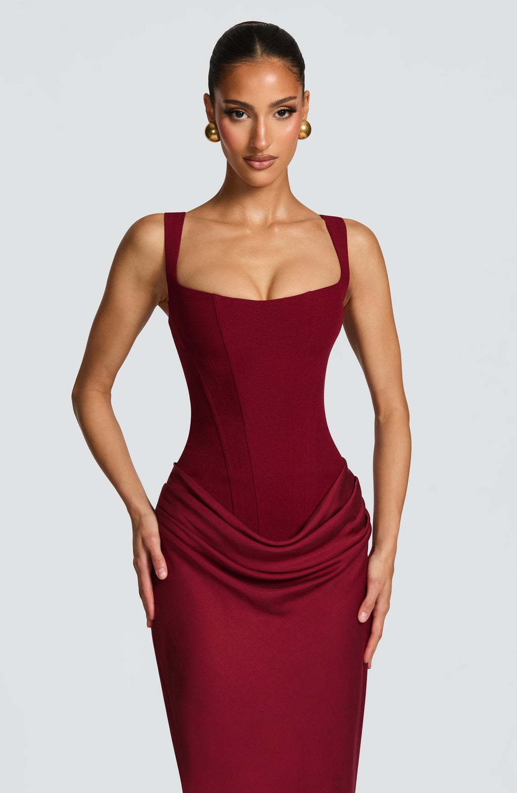 Alina | Robe Maxi Corset Sans Manches pour Invités de Mariage