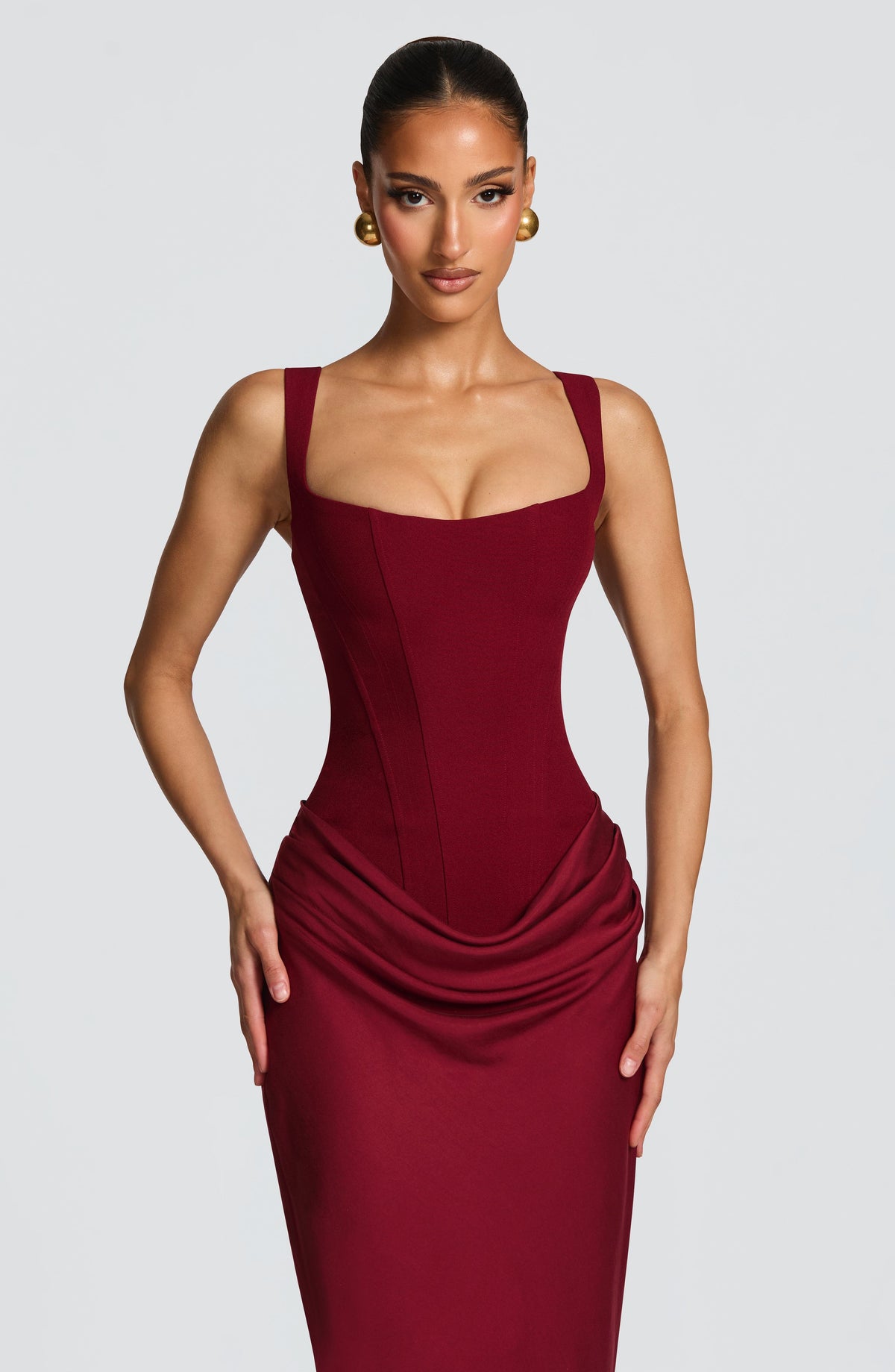 Alina | Robe Maxi Corset Sans Manches pour Invités de Mariage
