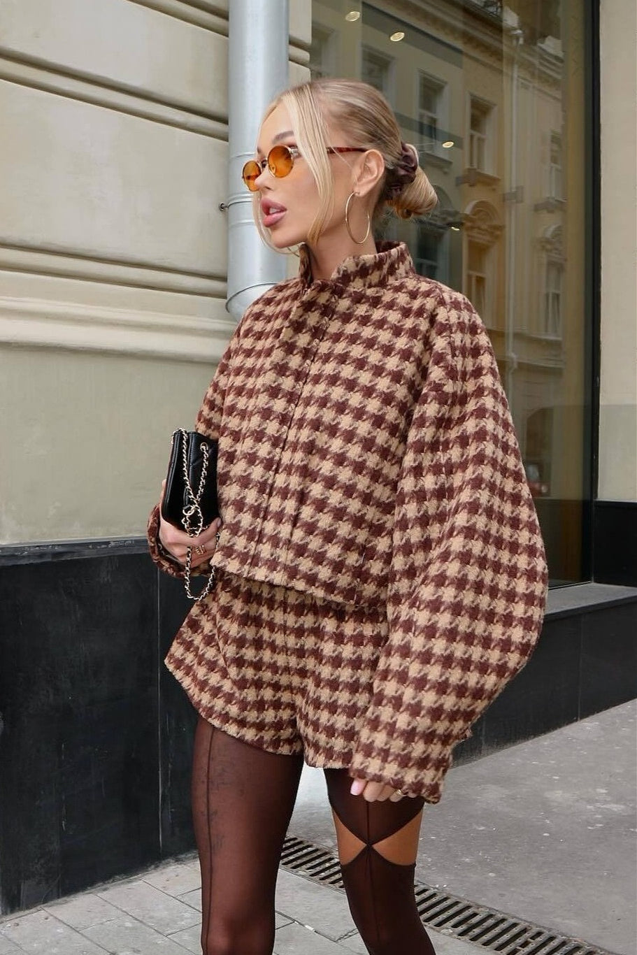 Analia | Veste zippée femme à col montant, manches longues, ensemble deux pièces