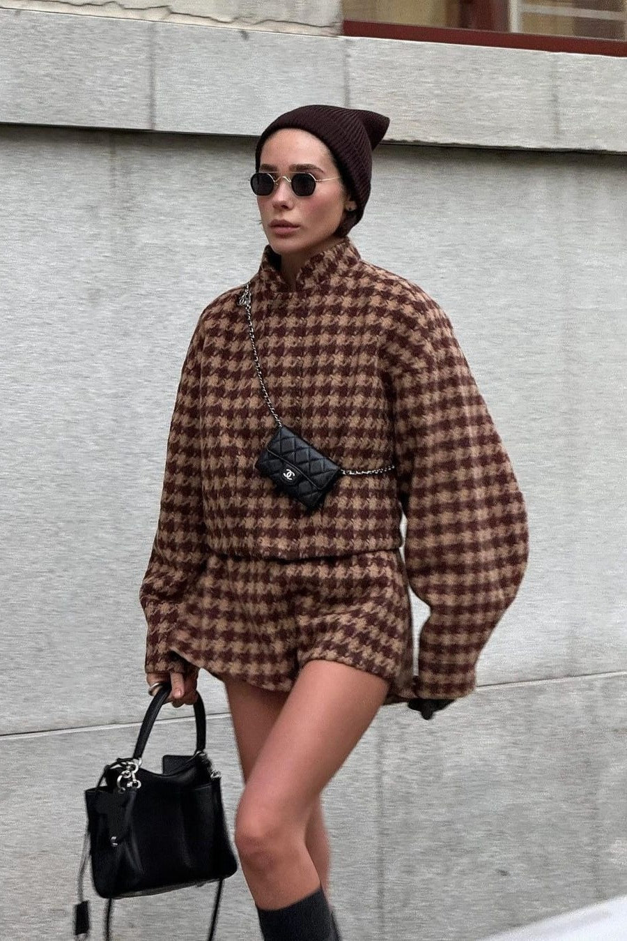 Analia | Veste zippée femme à col montant, manches longues, ensemble deux pièces