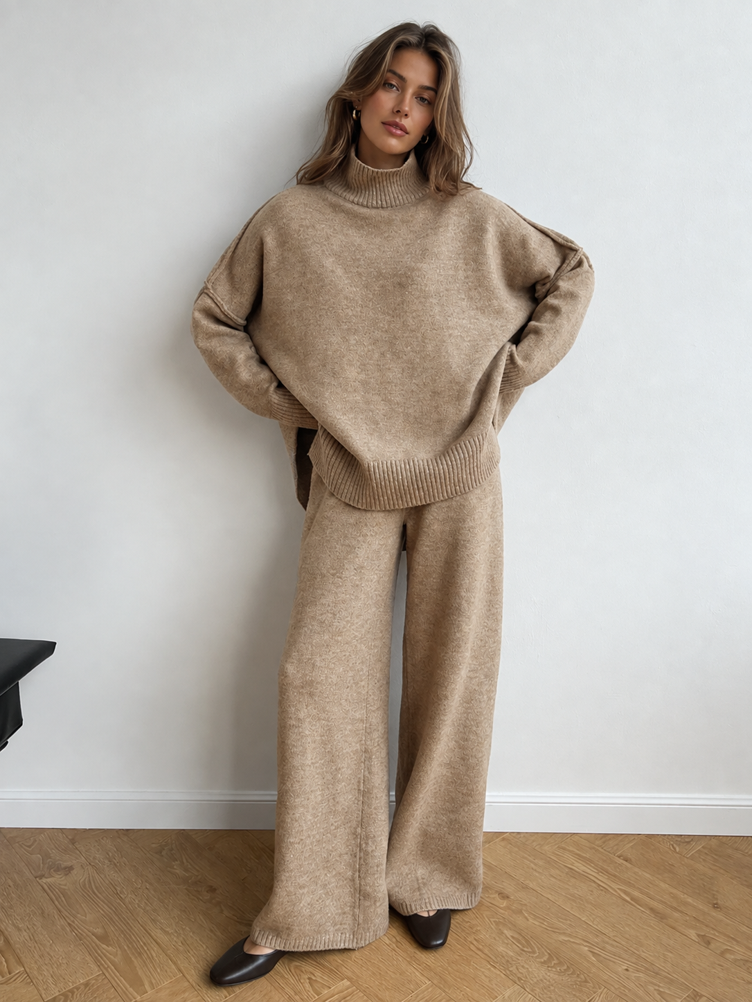 Baylor | Ensemble Tricot à Manches Longues et Col Roulé pour Femmes