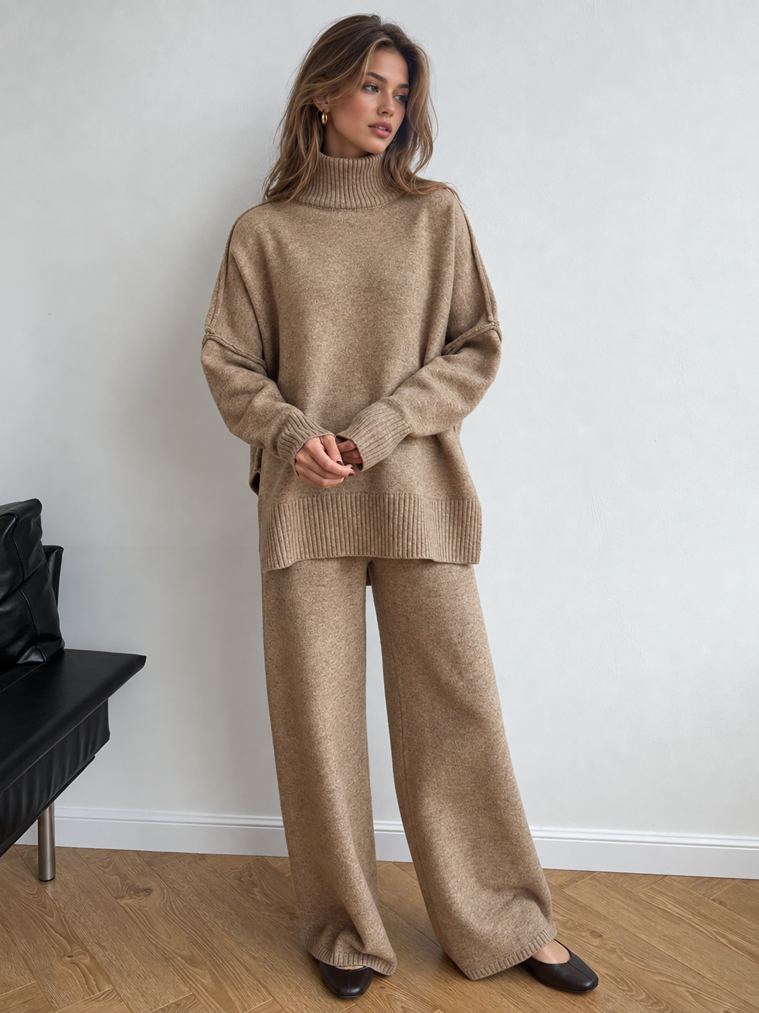 Baylor | Ensemble Tricot à Manches Longues et Col Roulé pour Femmes