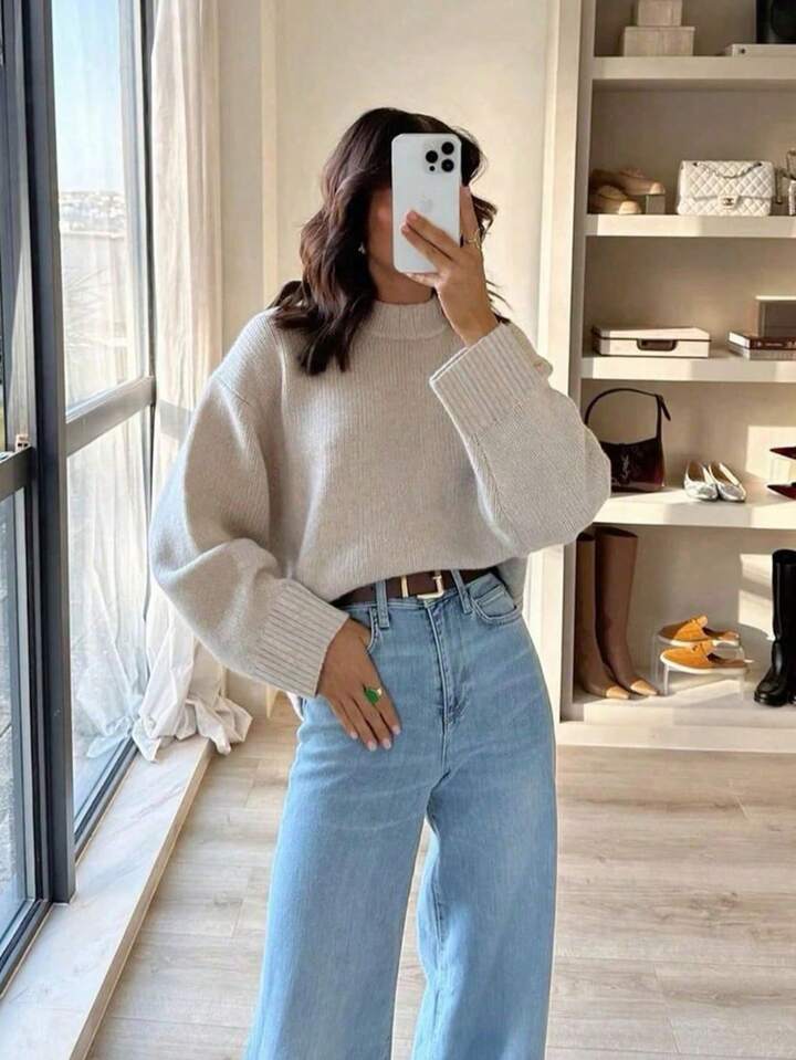Blythe | Pull oversized à col rond et manches larges pour femmes