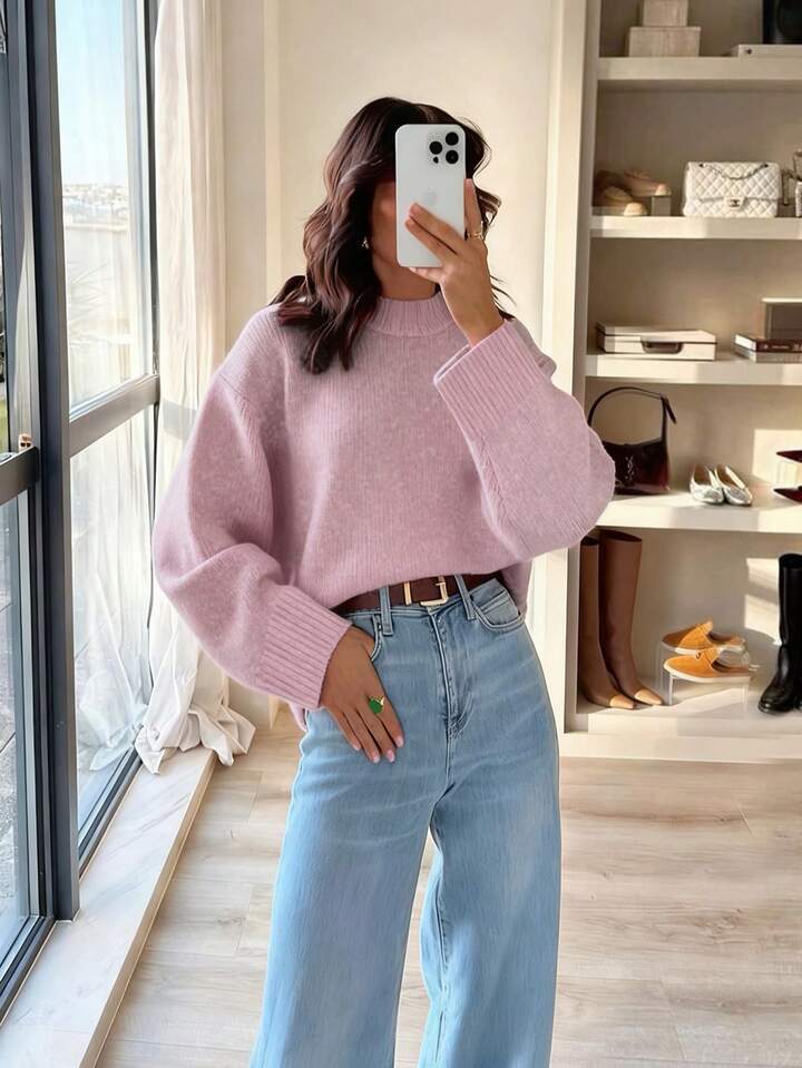 Blythe | Pull oversized à col rond et manches larges pour femmes
