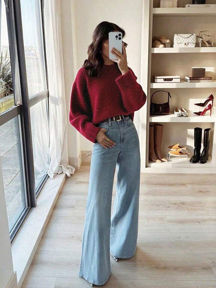 Blythe | Pull oversized à col rond et manches larges pour femmes