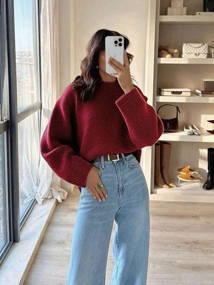 Blythe | Pull oversized à col rond et manches larges pour femmes