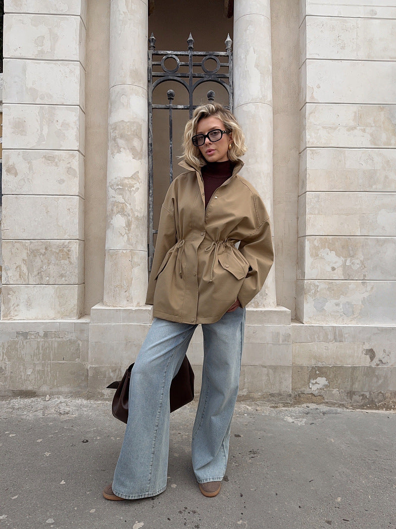 Brenda | Veste utilitaire à col montant et taille à cordon pour femmes