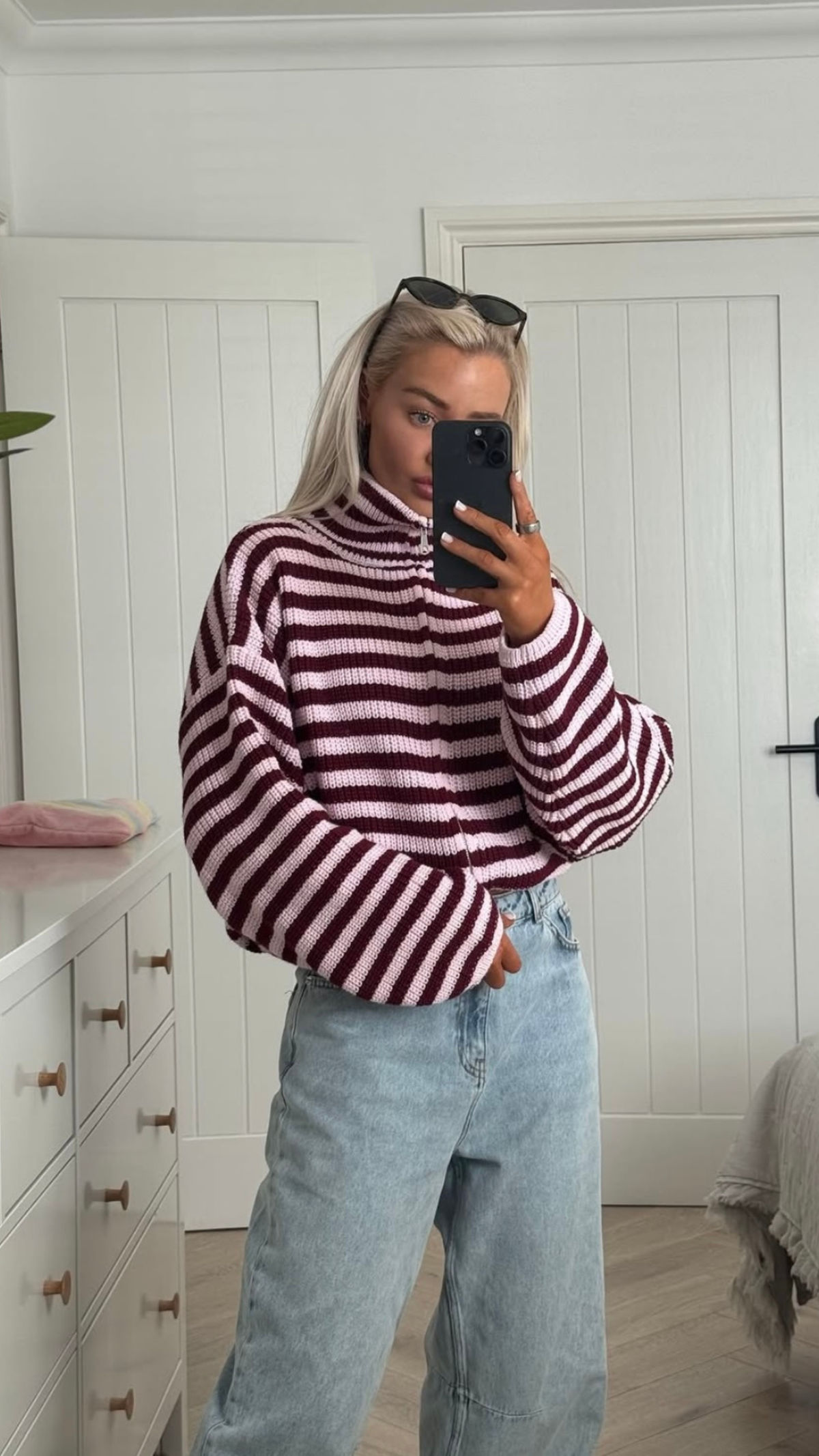 Brenna | Pull en tricot à rayures surdimensionné pour femmes