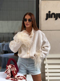 Britney | Cardigan long à manches longues en tricot avec encolure en V et boutons pour femmes