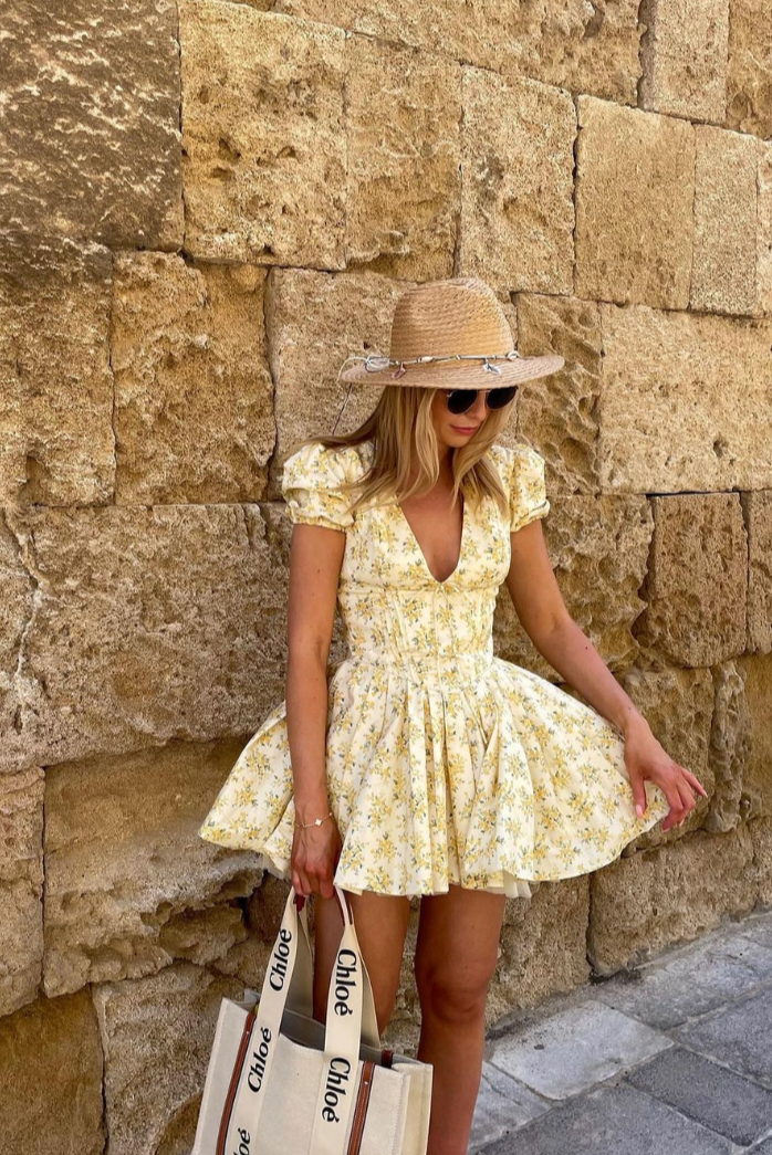 Bryanna | Robe Mini d'Été à Fleurs pour Femmes