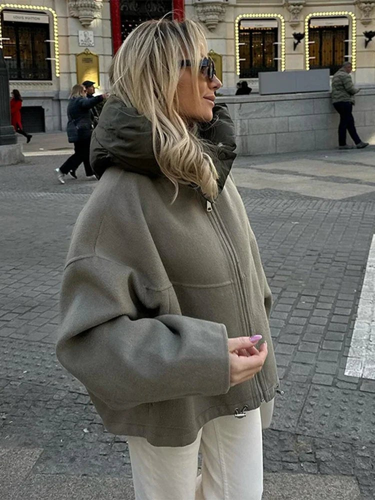 Cadence | Veste Bomber à Capuche à Blocs de Couleurs pour Femmes