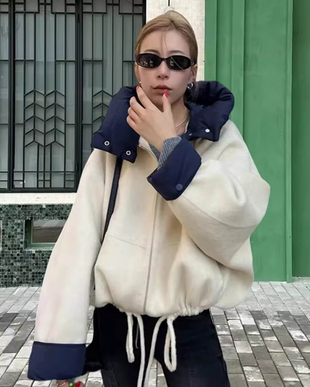 Cadence | Veste Bomber à Capuche à Blocs de Couleurs pour Femmes