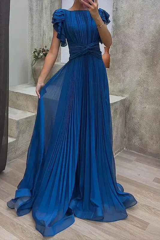 Calista | Robe Maxi Plissée pour Femme - Invité de Mariage Automne