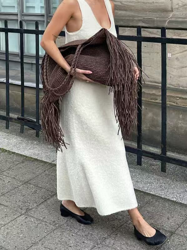 Claire | Sac de plage à franges tissé pour femmes