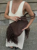 Claire | Sac de plage à franges tissé pour femmes
