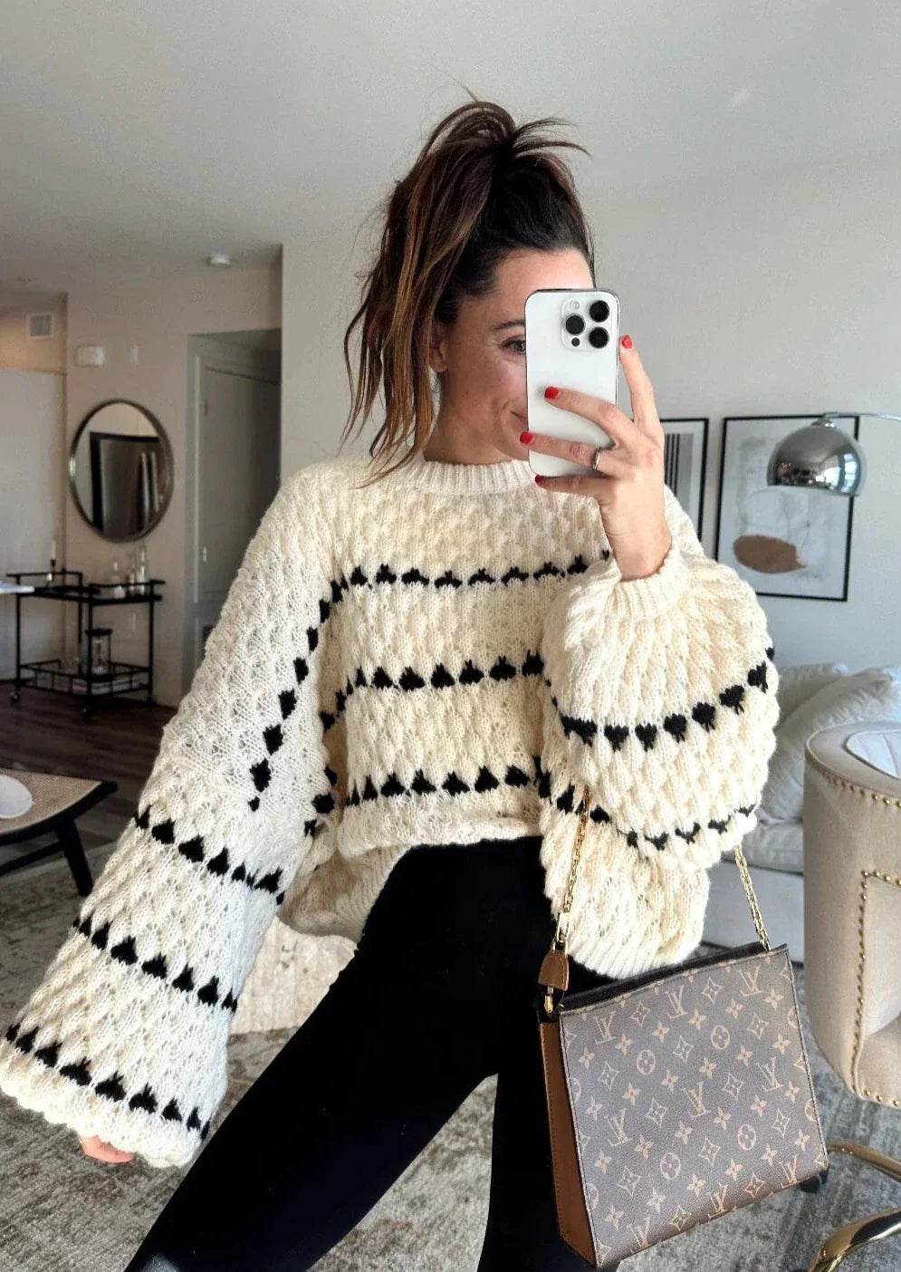 Clementina | Pull oversized à manches larges avec contraste pour femmes