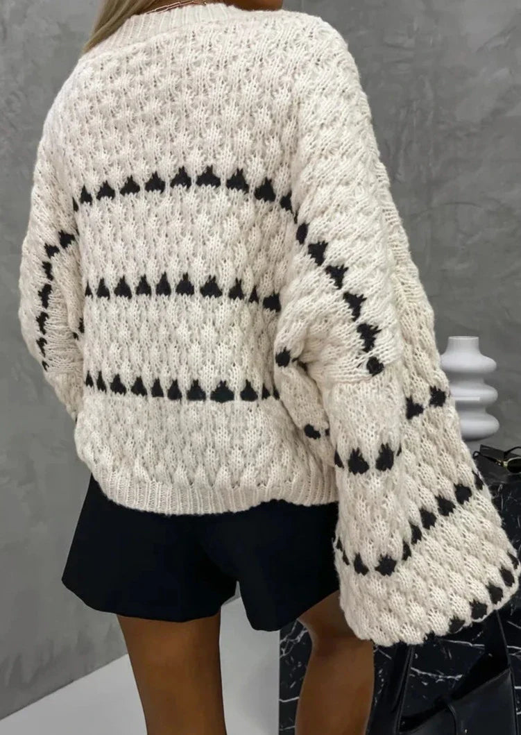 Clementina | Pull oversized à manches larges avec contraste pour femmes