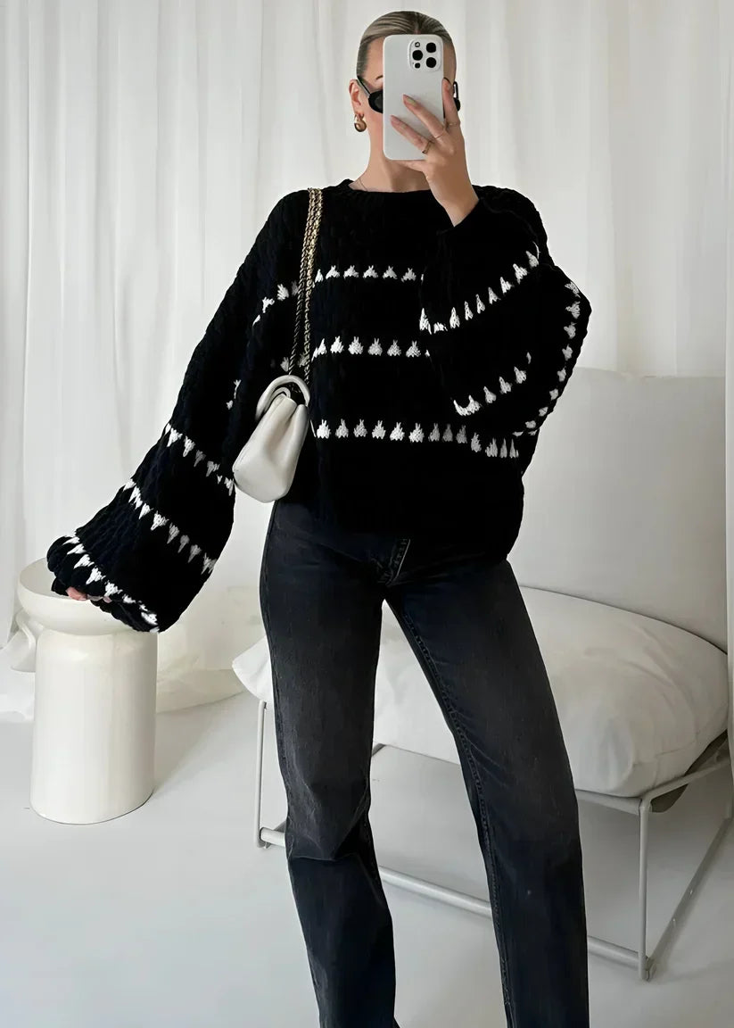 Clementina | Pull oversized à manches larges avec contraste pour femmes