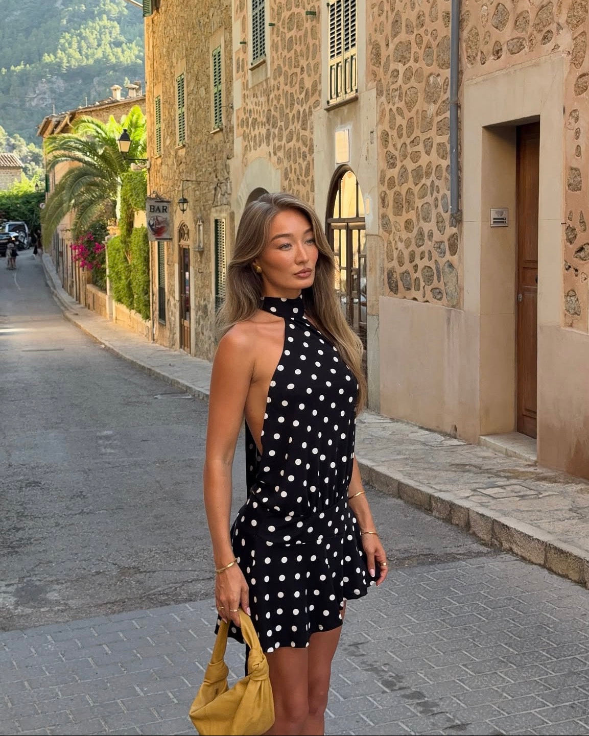 Dakota | Robe Mini à Dos Nu à Pois pour Femmes