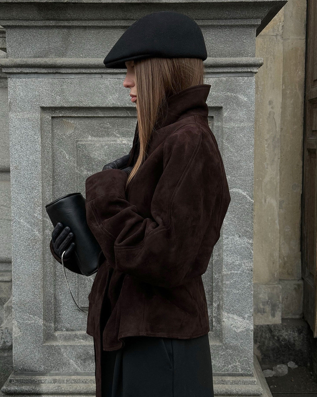 Deborah | Manteau Trench en Suède Synthétique avec Ceinture pour Femmes