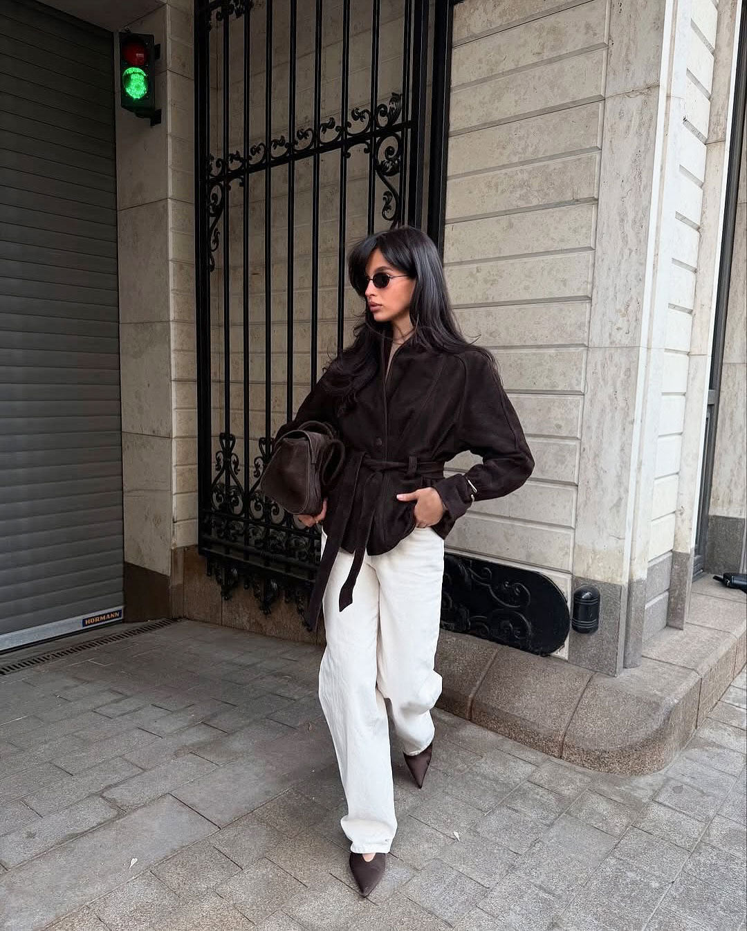 Deborah | Manteau Trench en Suède Synthétique avec Ceinture pour Femmes