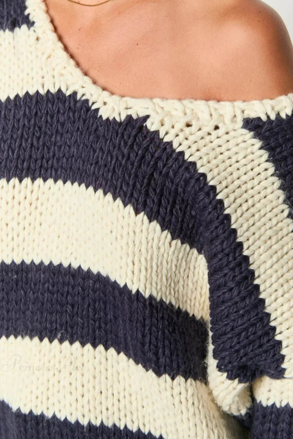Elaina | Pull oversized tricot rayé pour femmes