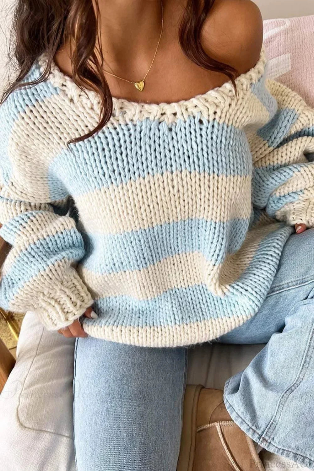 Elaina | Pull oversized tricot rayé pour femmes