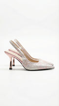 Frida | Sandales à talons slingback à bout pointu texturé pour femmes